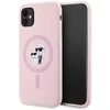 Dėklas Karl Lagerfeld Silicone Karl&amp;Choupette MagSafe iPhone 11 Case - Rožinė