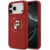 Dėklas Karl Lagerfeld Silicone Karl&Choupette Ring MagSafe do iPhone 18 Pro Max / iPhone 17 Pro Max raudona