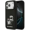 Karl Lagerfeld dėklas, skirtas IPHONE 17 Pro, suderinamas su MagSafe KLHMP17LSKCGRGOK (silikonas su K&amp;C eskizu ir logotipu), juodas