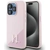 Karl Lagerfeld dėklas skirtas Apple iPhone 15 Pro compatible with MagSafe KLHMP15LSCMKMPCP (Silicone Initial Metal Logo) rožinės spalvos