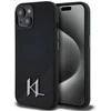Karl Lagerfeld dėklas skirtas Apple iPhone 15 compatible with MagSafe KLHMP15SSCMKMPCK (Silicone Initial Metal Logo) juodos spalvos