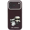 Dėklas Karl Lagerfeld Smooth Karl & Choupette Bodies Sketch MagSafe case for iPhone 18 Pro / 17 Pro - burgundy