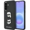 Karl Lagerfeld Liquid Silicone Metal Karl and Choupette dėklas skirtas Samsung Galaxy A37 juodos spalvos