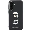 Karl Lagerfeld Liquid Silicone Metal Karl and Choupette dėklas skirtas Samsung Galaxy A57 juodos spalvos