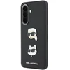 Karl Lagerfeld Liquid Silicone Metal Karl and Choupette dėklas skirtas Samsung Galaxy A37 juodos spalvos