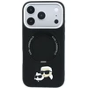 Dėklas Karl Lagerfeld with Ring Stand 360 Karl & Choupette Heads Pin MagSafe do iPhone 18 Pro / 17 Pro juoda