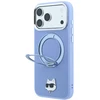 Dėklas Cg Mobile Sas Karl Lagerfeld with Ring Stand 360 Choupette Head Pin MagSafe case for Iphone 18 Pro / 17 Pro mėlynas