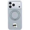 Dėklas Cg Mobile Sas Karl Lagerfeld with Ring Stand 360 Karl Head Pin MagSafe case for Iphone 18 Pro / 17 Pro pilka