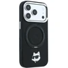 Dėklas Karl Lagerfeld with Ring Stand 360 Choupette Head Pin MagSafe Case for iPhone 18 Pro Max / 17 Pro Max - Juodas