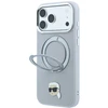 Dėklas Cg Mobile Sas Karl Lagerfeld with Ring Stand 360 Karl Head Pin MagSafe case for Iphone 18 Pro / 17 Pro pilka