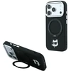 Dėklas Karl Lagerfeld with Ring Stand 360 Choupette Head Pin MagSafe Case for iPhone 18 Pro / 17 Pro - Juodas