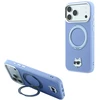 Dėklas Cg Mobile Sas Karl Lagerfeld with Ring Stand 360 Choupette Head Pin MagSafe case for Iphone 18 Pro / 17 Pro mėlynas