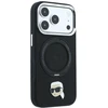 Dėklas Karl Lagerfeld with Ring Stand 360 Karl Head Pin MagSafe Case for iPhone 18 Pro Max / 17 Pro Max - Juodas