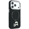 Dėklas Karl Lagerfeld with Ring Stand 360 Karl & Choupette Heads Pin MagSafe do iPhone 18 Pro / 17 Pro juoda