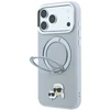Dėklas Karl Lagerfeld with Ring Stand 360 Karl & Choupette Heads Pin MagSafe Case for iPhone 18 Pro / 17 Pro - Gray