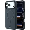 Dėklas Mercedes Leather 3D MagSafe do iPhone 18 Pro Max / 17 Pro Max antracytowy