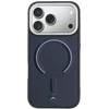 Dėklas Mercedes Leather 3D MagSafe do iPhone 17 Pro Max tamsiai mėlyna