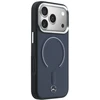 Dėklas Mercedes Leather 3D MagSafe do iPhone 17 Pro Max tamsiai mėlyna