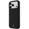 Dėklas Mercedes Leather Crossed Lines MagSafe skirtas iPhone 18 Pro Max/ 17 Pro Max juodas