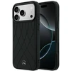 Dėklas Mercedes Leather Crossed Lines MagSafe skirtas iPhone 18 Pro Max/ 17 Pro Max juodas
