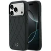 Dėklas Mercedes Leather Crossed Lines MagSafe skirtas iPhone 18 Pro /17 Pro juodas