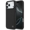 Original dėklas MERCEDES Leather Large Laurel Leave MagSafe skirtas Apple iPhone 17 Pro Max juodos spalvos