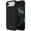Dėklas Mercedes Leather Laurel Leaves Stripes MagSafe skirtas Apple iPhone 17 Air juodos spalvos