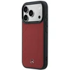 Dėklas Mercedes Leather Mesh with Bow Line MagSafe do iPhone 17 Pro raudona