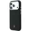 Dėklas Mercedes Leather Semi Wrap Wood Effect MagSafe Case for iPhone 17 Pro Max - Juodas