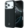 Dėklas Mercedes Leather Semi Wrap Iconic Line MagSafe Case for iPhone 17 Pro - Juodas
