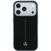 Dėklas Mercedes Leather Semi Wrap Iconic Line MagSafe Case for iPhone 18 Pro Max / 17 Pro Max - Juodas