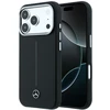 Dėklas Mercedes Leather Semi Wrap Iconic Line MagSafe Case for iPhone 18 Pro Max / 17 Pro Max - Juodas