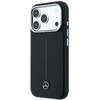 Dėklas Mercedes Leather Semi Wrap Iconic Line MagSafe Case for iPhone 17 Pro - Juodas