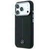 Dėklas Mercedes Leather Semi Wrap Iconic Line MagSafe Case for iPhone 18 Pro Max / 17 Pro Max - Juodas