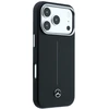 Dėklas Mercedes Leather Semi Wrap Iconic Line MagSafe Case for iPhone 17 Pro - Juodas