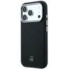 Dėklas Mercedes Leather Semi Wrap Wood Effect MagSafe skirtas iPhone 18 Pro Max / 17 Pro Max juodas