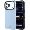 Dėklas Mercedes Leather Semi Wrap Wood Effect MagSafe skirtas iPhone 18 Pro Max / 17 Pro Max mėlynas