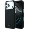 Dėklas Mercedes Leather Semi Wrap Wood Effect MagSafe skirtas iPhone 18 Pro Max / 17 Pro Max juodas