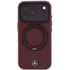 Dėklas Mercedes Leather with Ring Stand MagSafe do iPhone 18 Pro Max / 17 Pro Max bordo spalvos