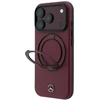 Dėklas Mercedes Leather with Ring Stand MagSafe do iPhone 18 Pro Max / 17 Pro Max bordo spalvos