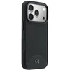 Dėklas Mercedes Leather Wood Effect and Curve MagSafe do iPhone 17 Pro juoda