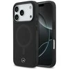 Dėklas Mercedes Plain Smooth Leather MagSafe skirtas Apple iPhone 17 Pro juodos spalvos