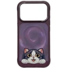 Dėklas NIMMY case BIG EYED LYING CREAM CAT compatible with MagSafe for IPHONE 18 Pro/17 Pro violetinė