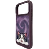 Dėklas NIMMY case BIG EYED LYING CREAM CAT compatible with MagSafe for IPHONE 18 Pro/17 Pro violetinė