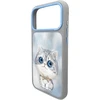 Dėklas NIMMY case BIG EYED Sidabrinis SHADED CAT for IPHONE 18 Pro/17 Pro pilkas