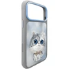Dėklas NIMMY case BIG EYED Sidabrinis SHADED CAT for IPHONE 18 Pro/17 Pro pilkas