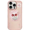 Dėklas Nimmy Glasses Cool Cat MagSafe Apple iPhone 16 Pro Max rožinės spalvos