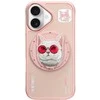 Dėklas Nimmy Glasses Cool Cat MagSafe Apple iPhone 16 rožinės spalvos