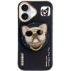 Dėklas Nimmy Glasses Cool Dog MagSafe Apple iPhone 16 juodos spalvos