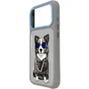 Dėklas NIMMY case GLASSES COOL DOG for IPHONE 18 Pro/17 Pro pilkas